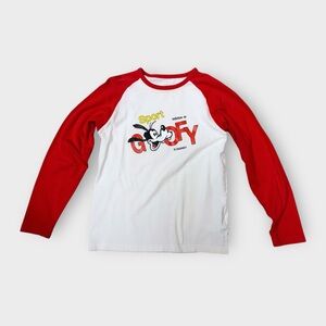 Rare Adidas Originals x Goofy Old School Vintage Long Sleeve White & Red T-Shirt